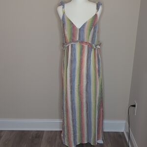 For The Republic Rainbow Striped Maxi Dress